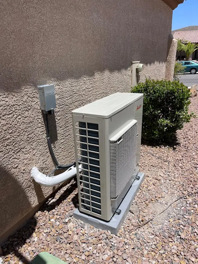Residential air conditioning condenser unit in Attica